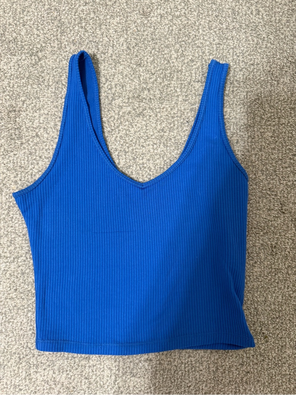 Hollister Royal Blue Ribbed V-Neck Crop Tank